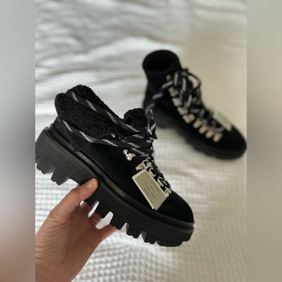 ALLSAINTS WANDA SUEDE combat boots black color US 9 EU 39 NWT - Picture 8 of 16